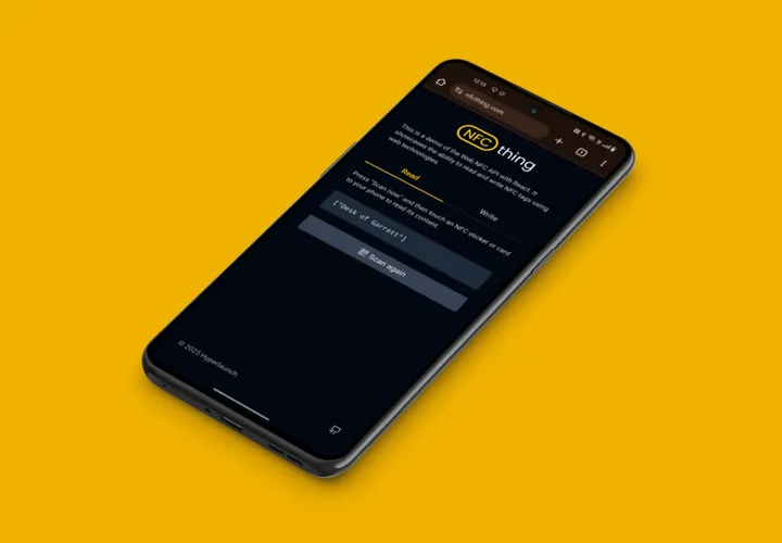 3D visualisation of the NFC Thing PoC